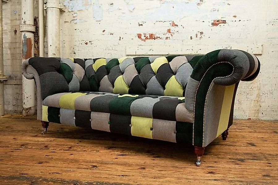 Xlmoebel Sofa Neue Chesterfield Dreisitzer Polsterdesign-Sofa mit 3 Sitzplä günstig online kaufen