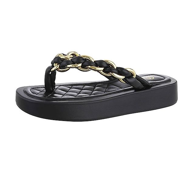 Ital-Design Damen Zehentrenner Strand Zehentrenner (79631662) Flach Plateau günstig online kaufen