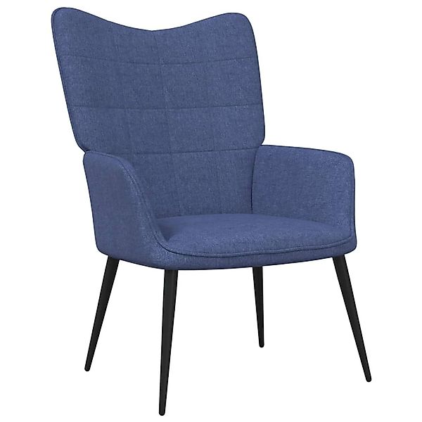 vidaXL Relaxsessel mit Hocker Blau Stoff Modell 3 günstig online kaufen
