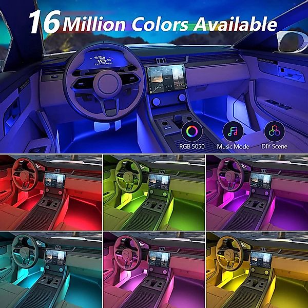 RWEUOQ LED Stripe 4 St Auto-Innenbeleuchtung günstig online kaufen