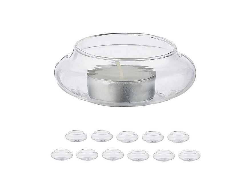 relaxdays Teelichthalter schwimmend 12er Set (12 St., 12er Set) günstig online kaufen