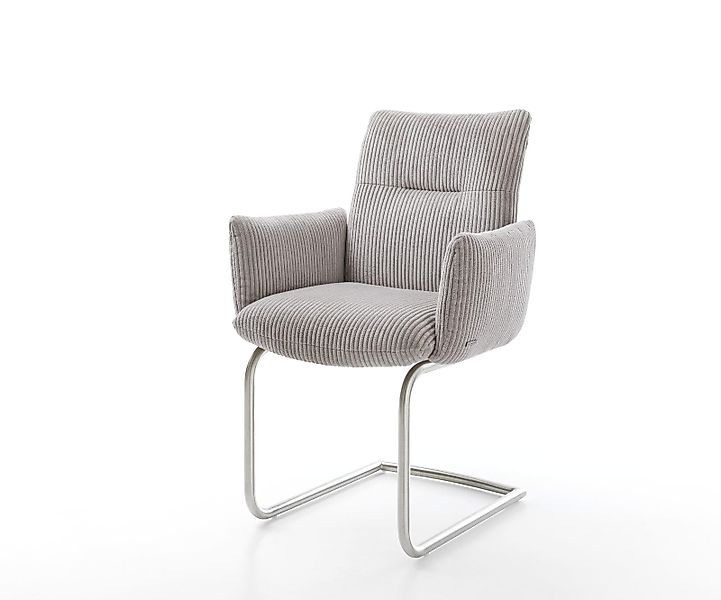 Freischwinger Jova-Flex mit Armlehnen Cord Silbergrau Freischwinger rund Ed günstig online kaufen