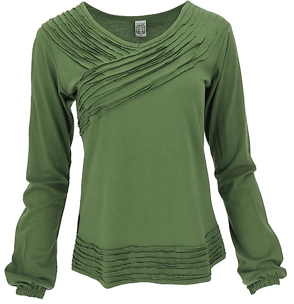 Guru-Shop Longsleeve Langarmshirt Boho Style, einfarbiges günstig online kaufen