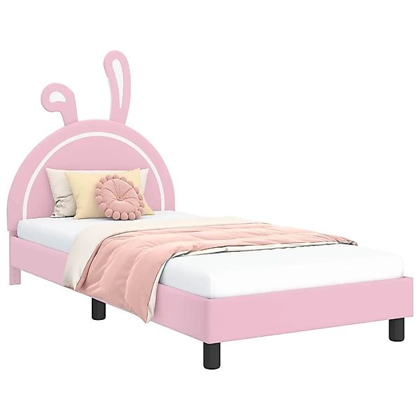 vidaXL Kinderbettgestell mit Kopfteil Rosa 90 x 200 cm PU 42011203 günstig online kaufen