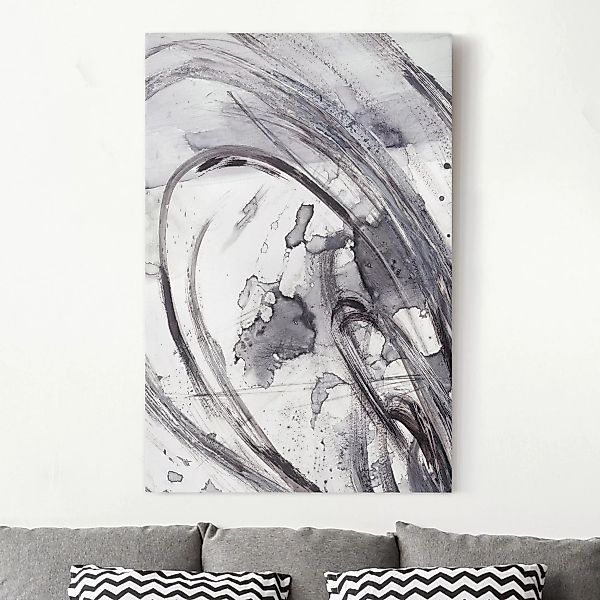 Leinwandbild Abstrakt - Hochformat Sonar Schwarz Weiß II günstig online kaufen