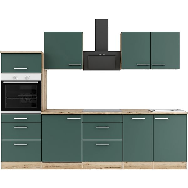 OPTIFIT Savona405 Küchenzeile 270 cm ohne E-Geräte Steingrün günstig online kaufen