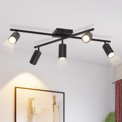 Nettlife Deckenstrahler Schwarz 5 flammig Deckenlampe günstig online kaufen