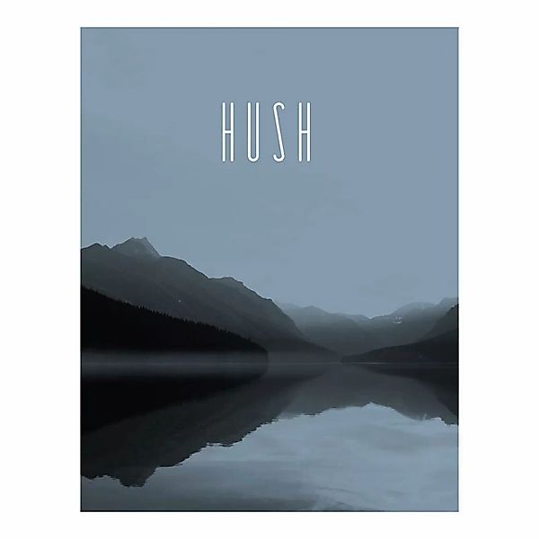 Komar Poster Word Lake Hush Steel Natur B/L: ca. 40x50 cm günstig online kaufen