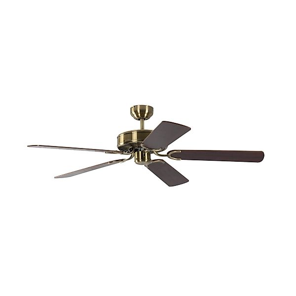 Pepeo Deckenventilator Potkuri Messing Antik - Mahagoni 132 cm mit Zugkette günstig online kaufen