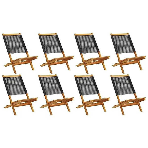 vidaXL Gartenstühle 8 Stk Klappbar Schwarz Massivholz Akazie 3214630 günstig online kaufen