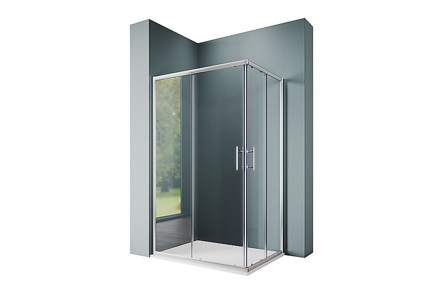 SONNI Eckdusche Duschkabine Eckeinstieg Schiebetüren ESG Glas Höhe 195cm, B günstig online kaufen