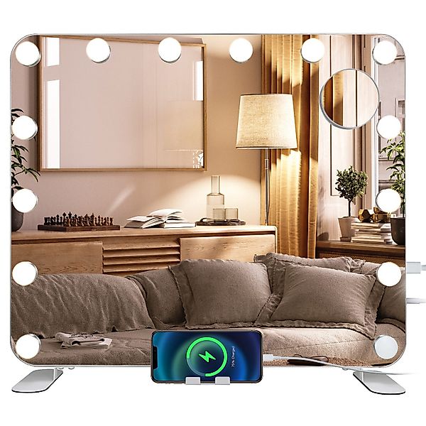 TLGREEN Kosmetikspiegel mit Beleuchtung,60x50 cm Hollywood günstig online kaufen