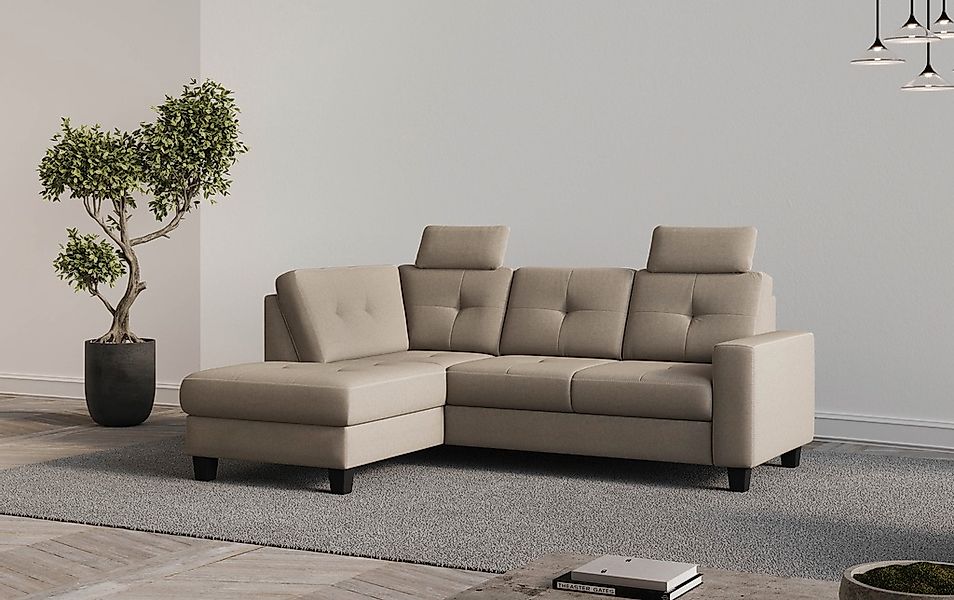 Places of Style Ecksofa "Varese", Kreuznaht in beige günstig online kaufen