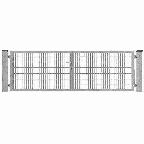 Doppeltor für Doppelstabmattenzäune Voll-Rahmen Zink 400 cm x 100 cm günstig online kaufen