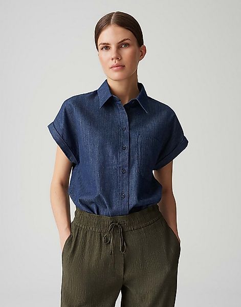 OPUS Kurzarmbluse FOLMES aus Chambray günstig online kaufen