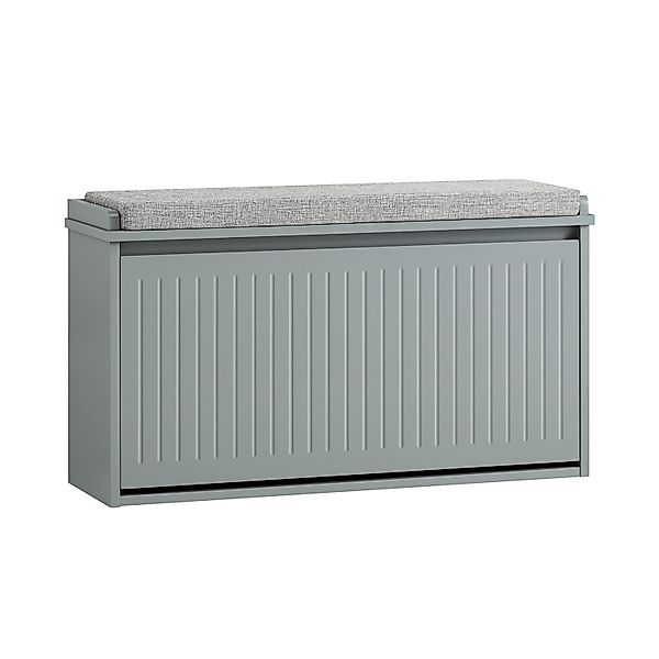 SoBuy Schuhbank Schmal mit Klappe Garderobenbank mit Sitzkissen Grau FSR98- günstig online kaufen