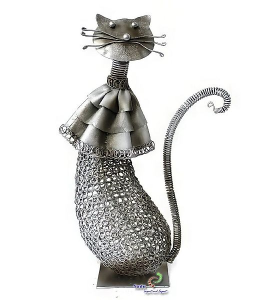 Yudu Winkekatze Katze mit Wackelkopf Kunsthandwerk Dekoration Metallarbeit günstig online kaufen