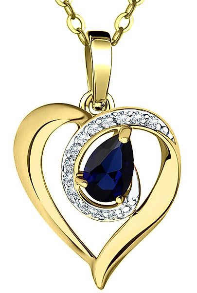 Limana Herzkette echter Saphir 925 Silber günstig online kaufen