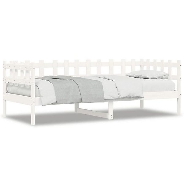 vidaXL Bett, Tagesbett Weiß 90x200 cm Massivholz Kiefer günstig online kaufen