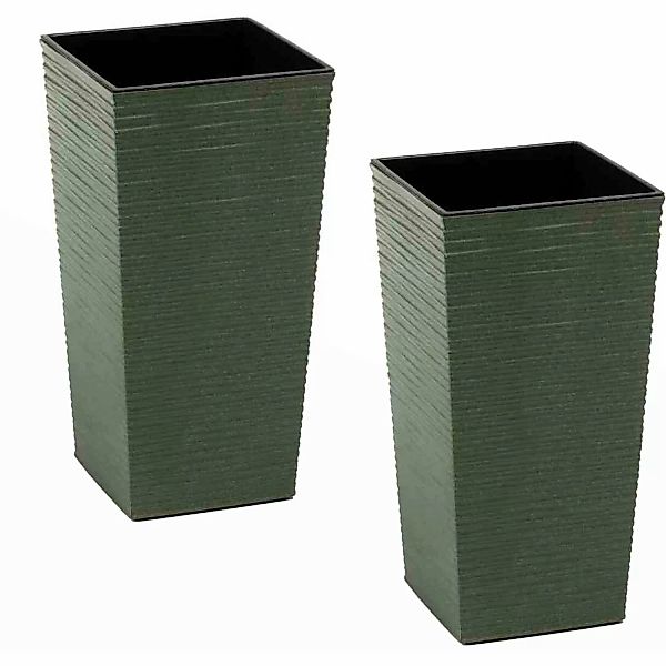 Siena GardenPflanzgefäß - Set 2 teilig Eco Nizza Grün 25x25x46,5 cm günstig online kaufen