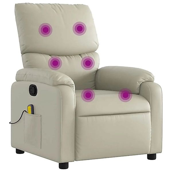 vidaXL Massagesessel mit Relaxfunktion Kunstleder Creme 3206117 günstig online kaufen