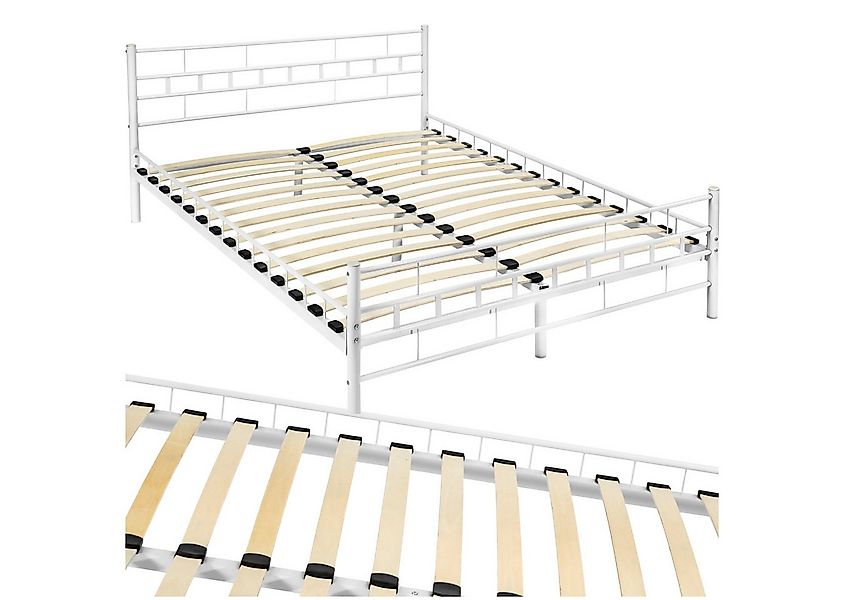 tectake Bettgestell Metallbett, robustes Stahlgestell günstig online kaufen