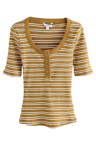 Next Henleyshirt Geripptes Henley-Kurzarmoberteil mit Knöpfen (1-tlg) günstig online kaufen