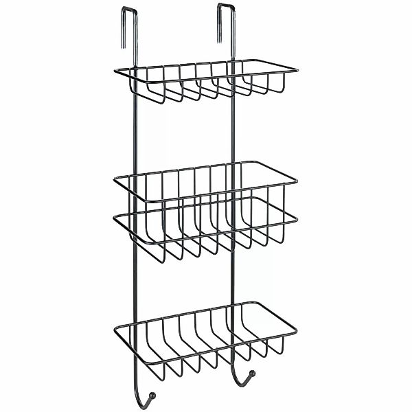 Wenko Duschregal Revigo mit 3 Ablagen 22,5 cm x 57 cm x 18,5 cm Schwarz günstig online kaufen