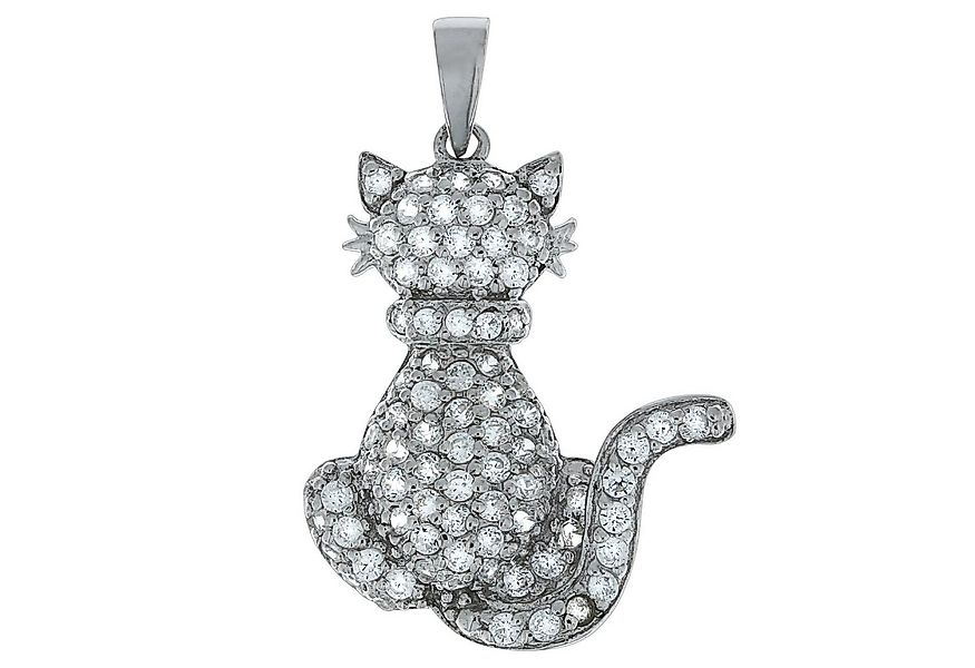 Vivance Kettenanhänger 925 Sterling Silber Katze mit Zirkonia günstig online kaufen