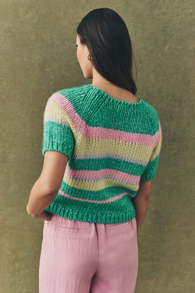 Next Strickpullover Gestreiftes kurzärmeliges Stricktop (1-tlg) günstig online kaufen