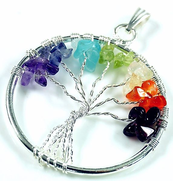 Guru-Shop Kettenanhänger 7 Chakren Amulett `Tree günstig online kaufen
