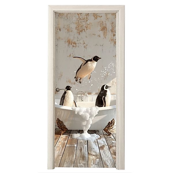 MuchoWow Türtapete Vintage - Pinguin - günstig online kaufen