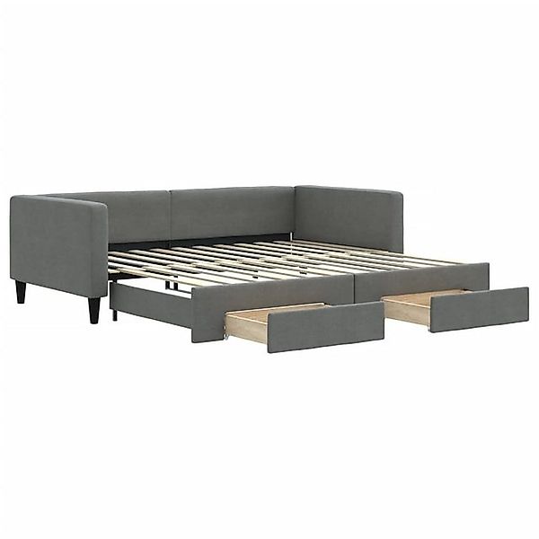 vidaXL Ausziehbett, Tagesbett Ausziehbar mit Schubladen Dunkelgrau 100x200 günstig online kaufen