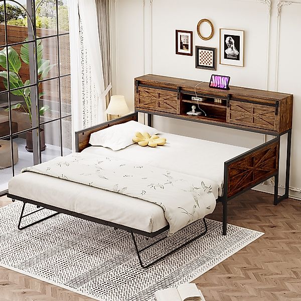 OKWISH Schlafsofa Metallbett Daybett, mit Ausziehbarem günstig online kaufen