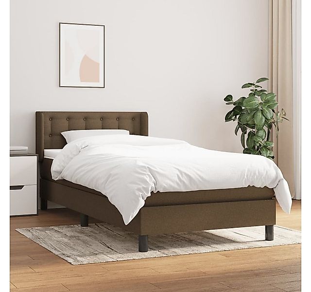 Vidaxl Boxspringbett Mit Matratze Dunkelbraun 100x200 Cm Stoff günstig online kaufen