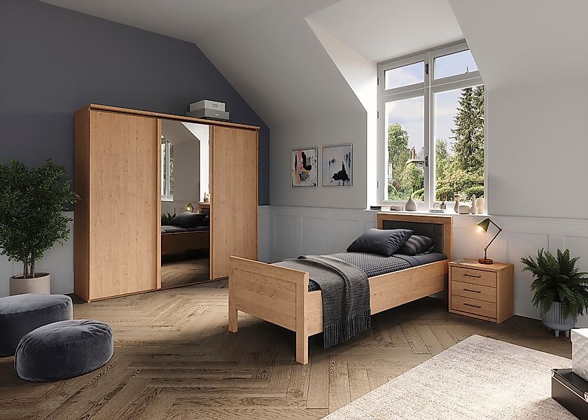 priess Einzelbett "Arnsberg" Komforthöhe mit gepolstertem Kopfteil günstig online kaufen