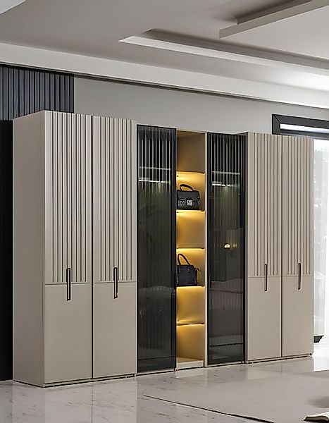 JVmoebel Kleiderschrank Kleiderschrank Design Luxus Schrank Modern Biege St günstig online kaufen
