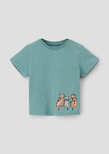 s.Oliver Kurzarmshirt T-Shirt mit gummiertem Print günstig online kaufen