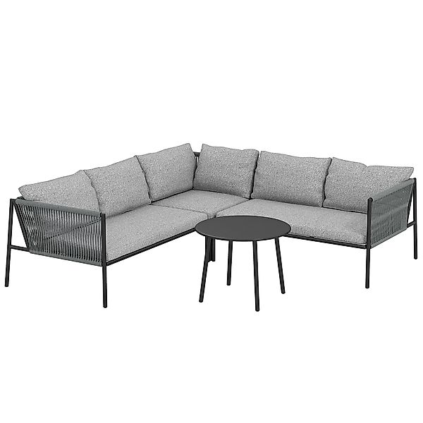 Outsunny Sitzgruppe mit Ecksofa, Tisch, Kissen, günstig online kaufen