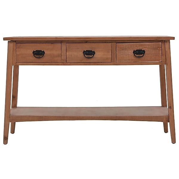 vidaXL Konsolentisch Tannenholz Massiv 126x40x77,5 cm Braun günstig online kaufen