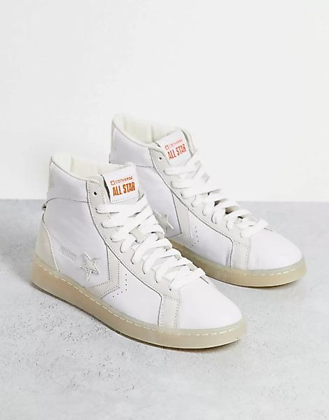 Converse – Pro Leather Hi Future Utility – Sneaker aus Leder in Weiß-Schwar günstig online kaufen