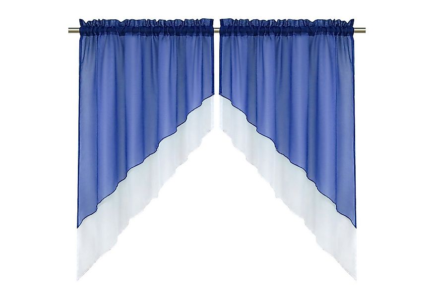 Delien Scheibengardine Beyza (2 St), Stangendurchzug, transparent, Zweifarb günstig online kaufen