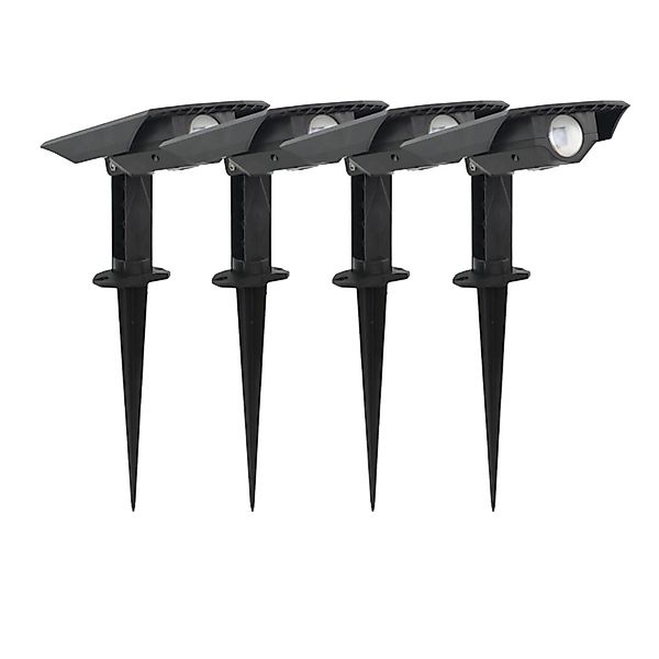 LUXULA LED Solar Gartenstrahler Spot 4er Set 4x 100lm 4000K Neutralweiß Erd günstig online kaufen