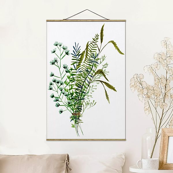 Stoffbild Blumen mit Posterleisten - Hochformat Wiesengräser II günstig online kaufen