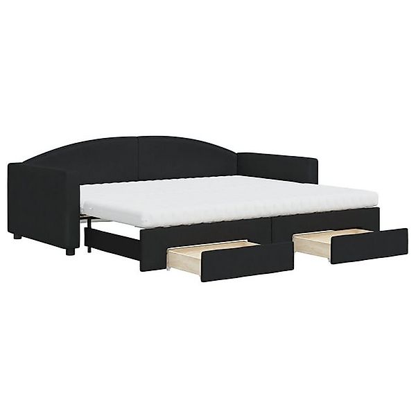 vidaXL Ausziehbett, Tagesbett Ausziehbar mit Schubladen Schwarz 90x200 cm S günstig online kaufen