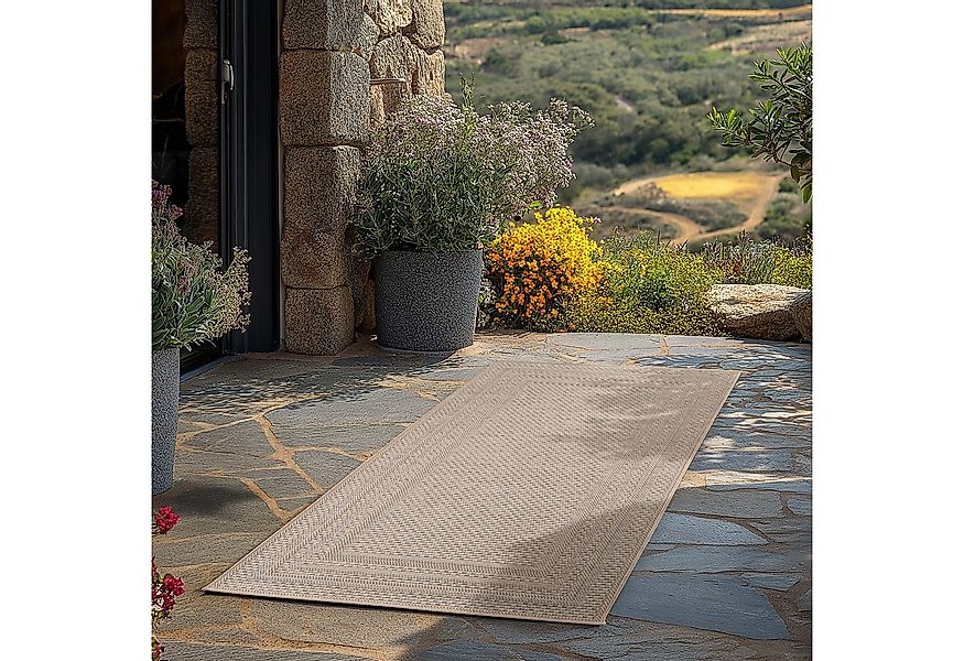 Teppium Teppich Schlichter Flatweave Teppich mit Rahmen, Rechteckig, Höhe: günstig online kaufen