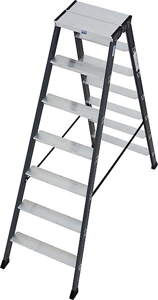 KRAUSE Doppelleiter "SePro D" Alu eloxiert, 2x7 Stufen, Arbeitshöe ca. 306 günstig online kaufen