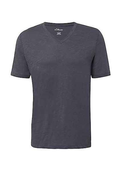 s.Oliver T-Shirt T-Shirt Henley-Ausschnitt, kurzarm, Flammgarn günstig online kaufen