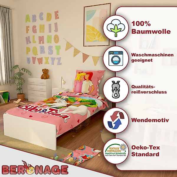 BERONAGE Kinderbettwäsche Bibi und Tina Herz günstig online kaufen
