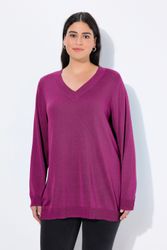 Ulla Popken Strickpullover Pullover V-Ausschnitt Langarm günstig online kaufen